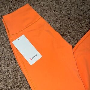 Lululemon Wunder Under High Rise Tight 28" Size 8 Luxtreme Orange Solar NWT $98